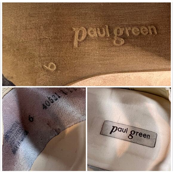 Paul Green Michelle Sandals US 8.5 UK 6 Tan Nubuck Strappy Leather Stacked Heels - Picture 11 of 12